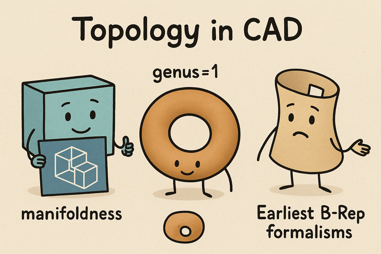 Design Software History: Topology in CAD: Manifoldness, Genus, and the Earliest B‑Rep Formalisms