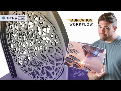 Modeling a CATHEDRAL window & laser cutting it LIVE