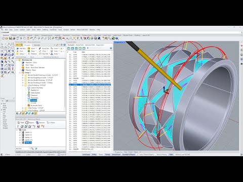 RhinoCAM Continuous 4 Axis Pocketing