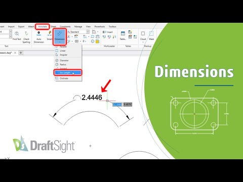 Create Arc Length Dimension from Toolbar
