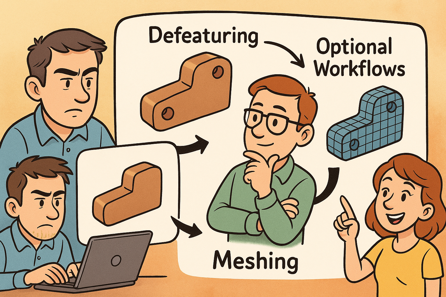 Design Software History: Defeaturing to Meshing-Optional Workflows: A Technical History of CAE Simplification