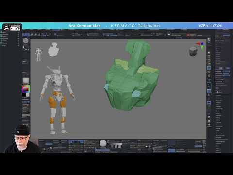 KERMACO POWER TIP - Retopology Brush + ZRemesher.