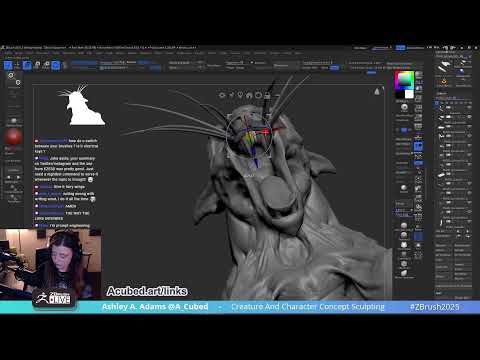Creature & Character Concept Sculpting – Ashley A. Adams “A_Cubed” – ZBrush 2025