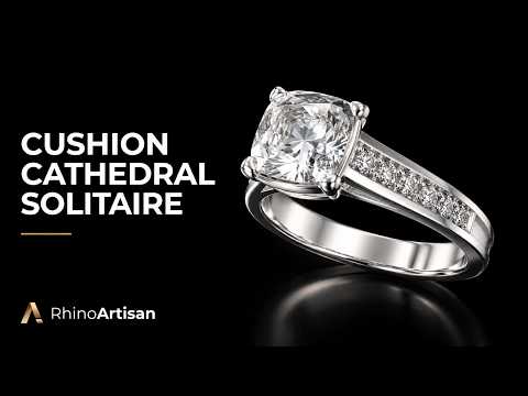 How to Design a Cushion Cathedral Solitaire in Rhino | RhinoArtisan