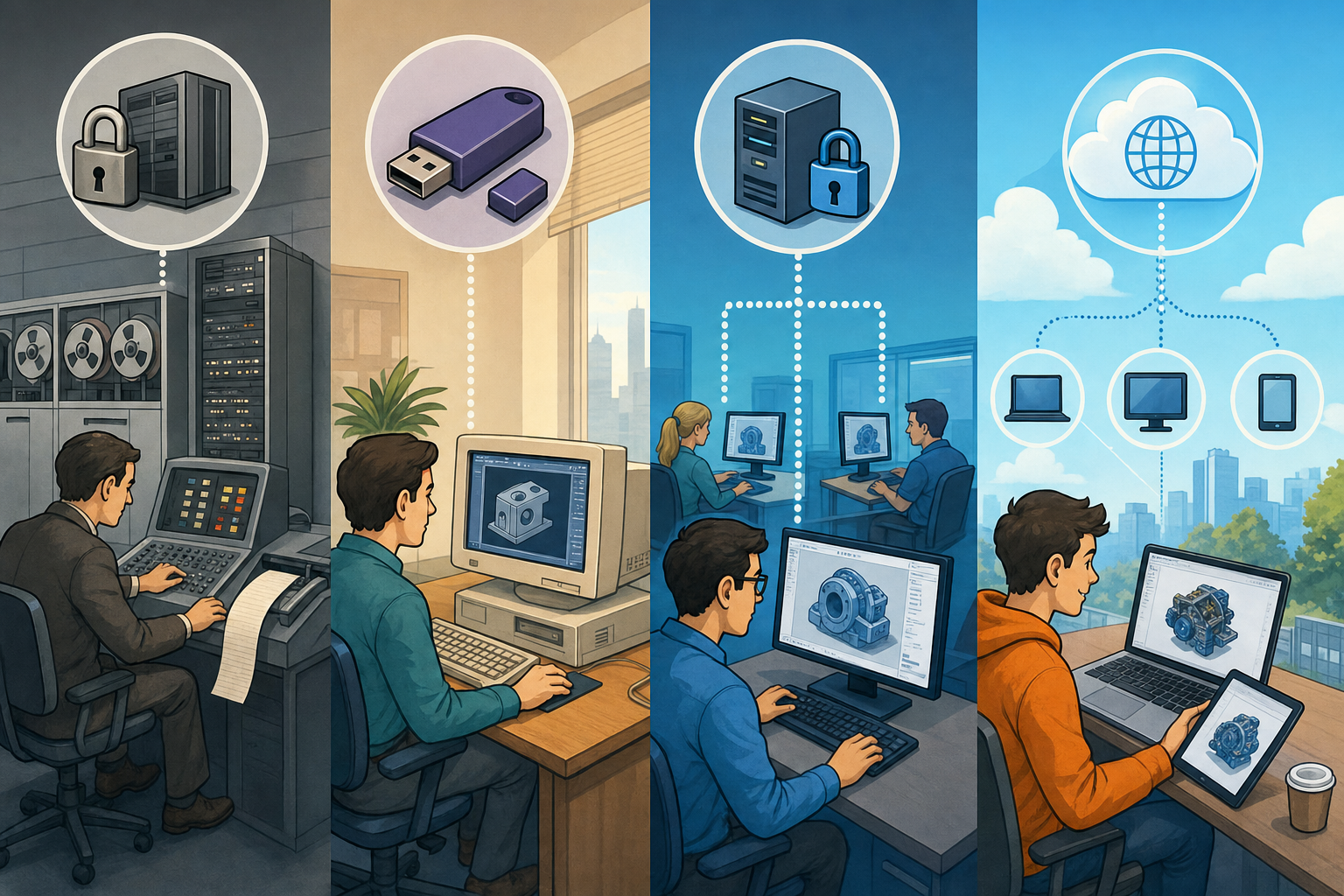 Design Software History: Licensing Models in CAD History: From Mainframes to Cloud Platforms