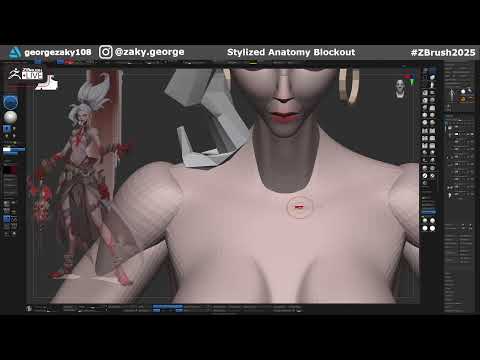 Stylized Anatomy Blockouts with George Zaky - Zbrush 2025: Day 23