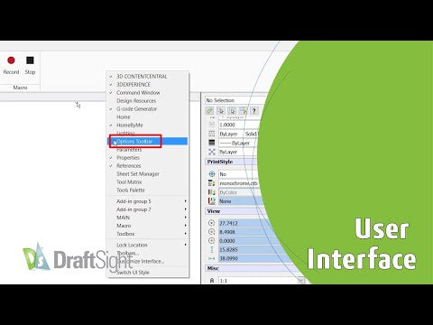 Display the "Options Toolbar"