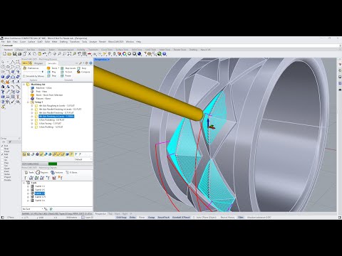 RhinoCAM Continuous 4 Axis R Level Finishing