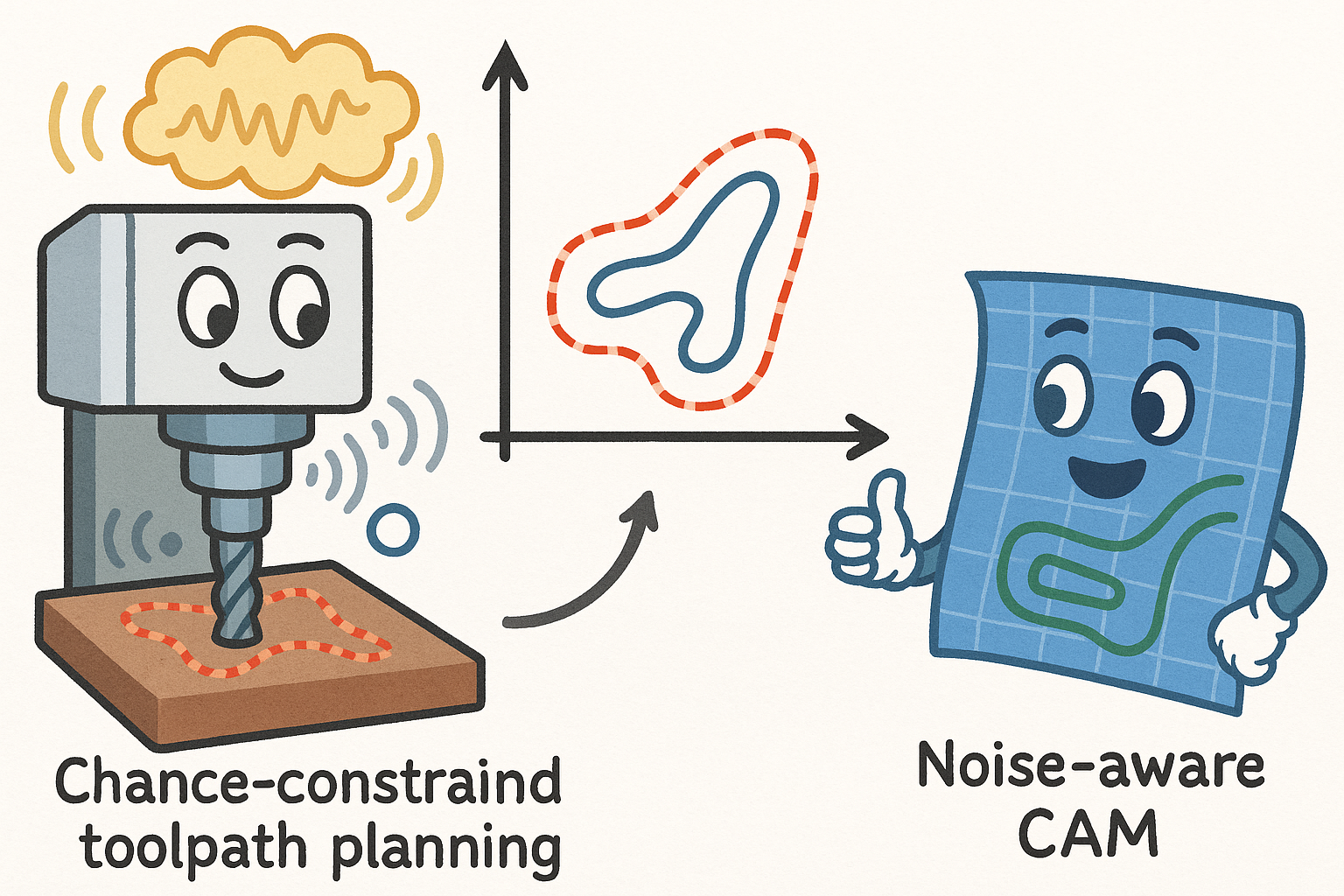 Chance-Constrained Toolpath Planning: Noise-Aware CAM for High-Speed Milling