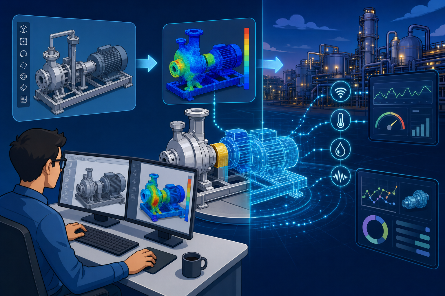 Integrated CAD and Simulation for Operational Digital Twins