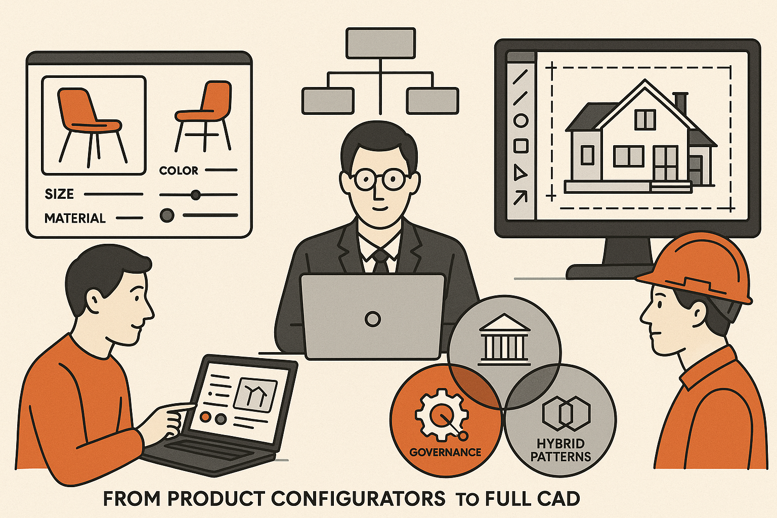 From Product Configurators to Full CAD: Architecture, Governance, and Hybrid Patterns