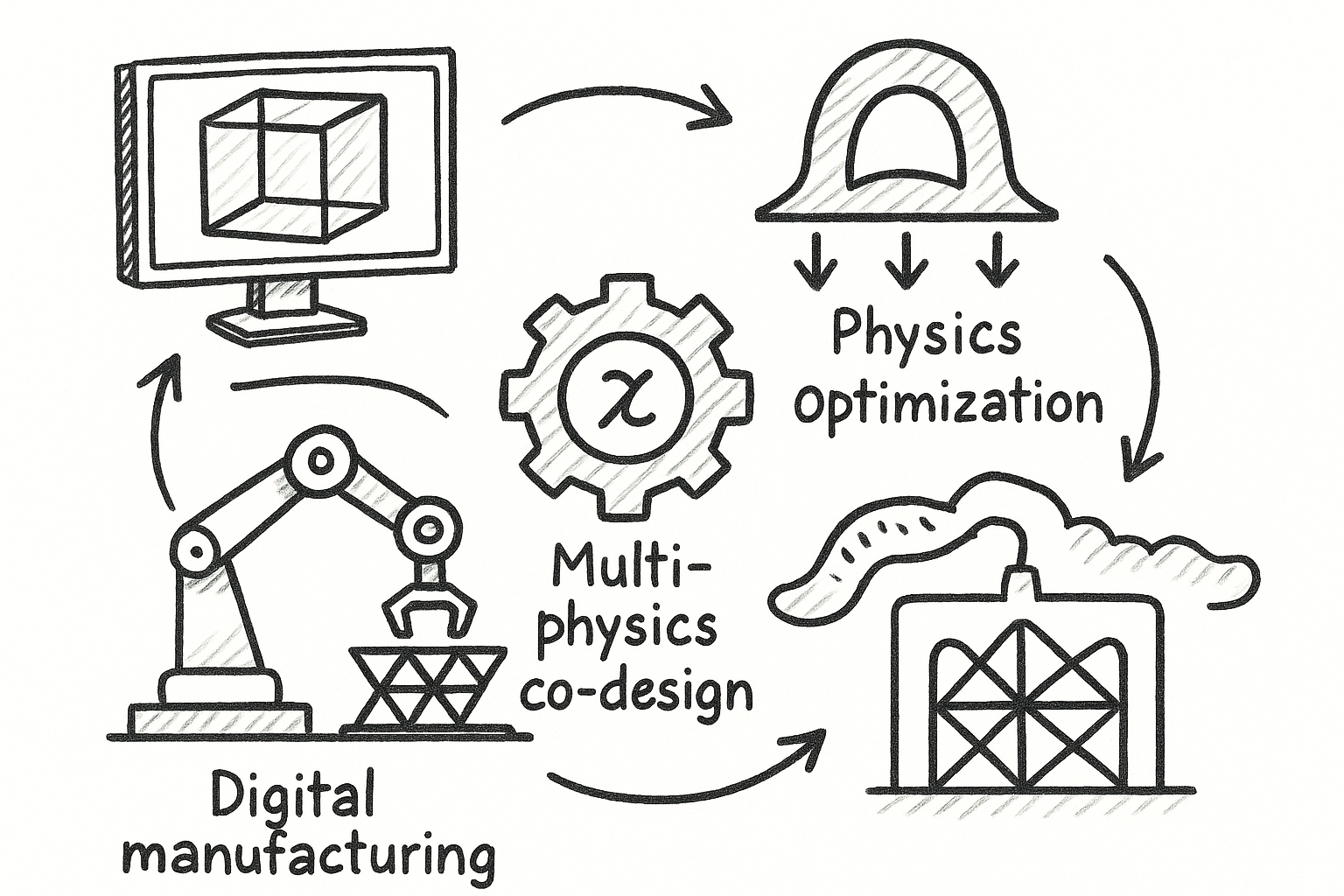 Differentiable Design Fabric: Rebuilding Geometry Kernels for Optimization, Multi-Physics Co-Design, and a Manufacturing-Aware Digital Thread
