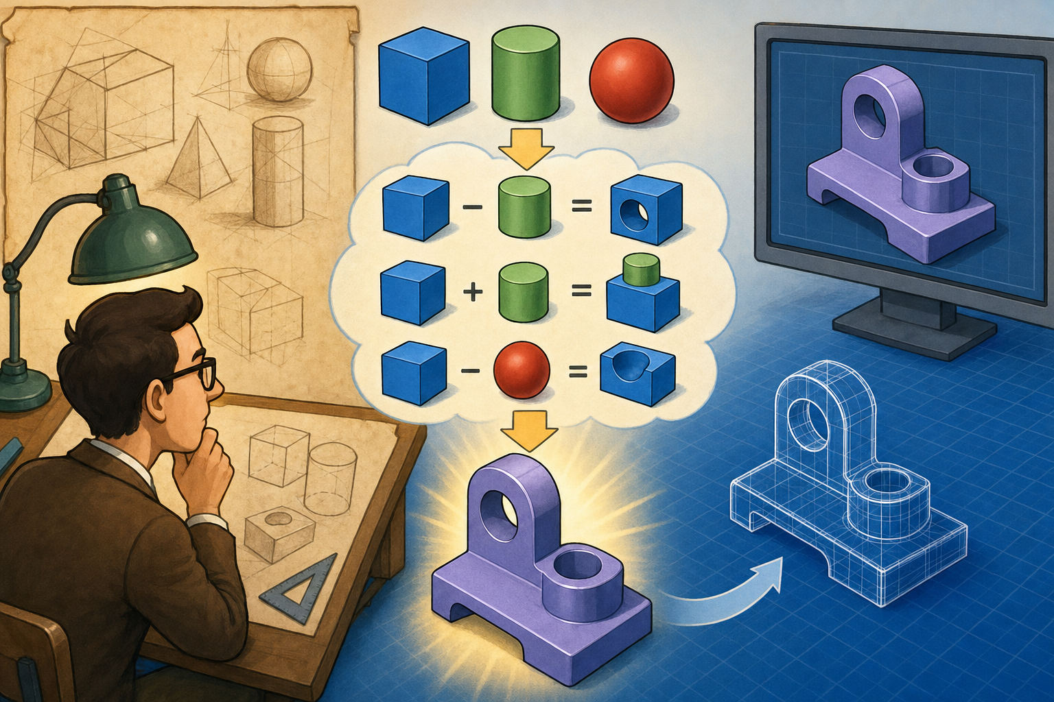 Design Software History: Boolean Operations and the Origins of Solid Modeling