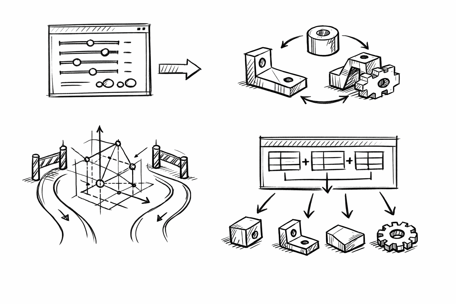 Parametric Product Families in Alibre: Master Variable Schemas, Guardrails, Skeleton Sketches, and Equation-Driven Configurations