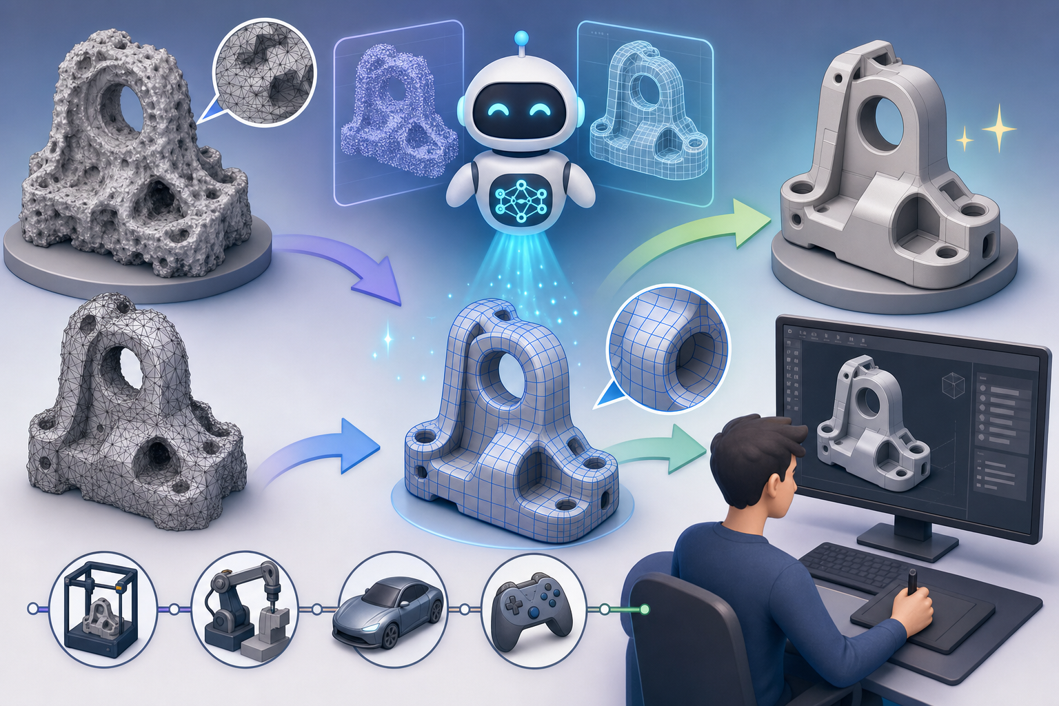 AI Retopology and Mesh Cleanup for Design Software Workflows