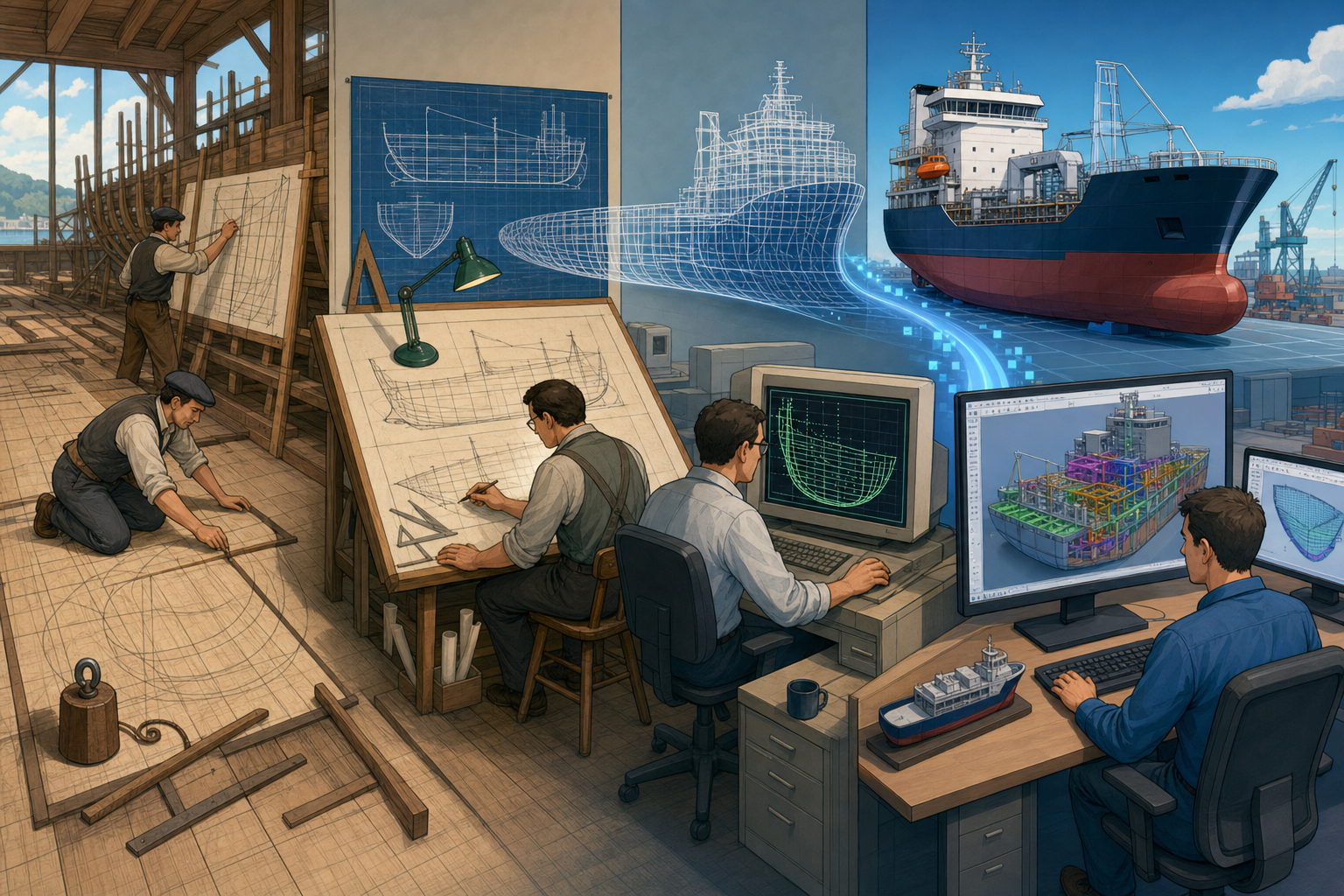 Design Software History: Shipbuilding Software History: From Lofting Floors to Model-Based Marine CAD