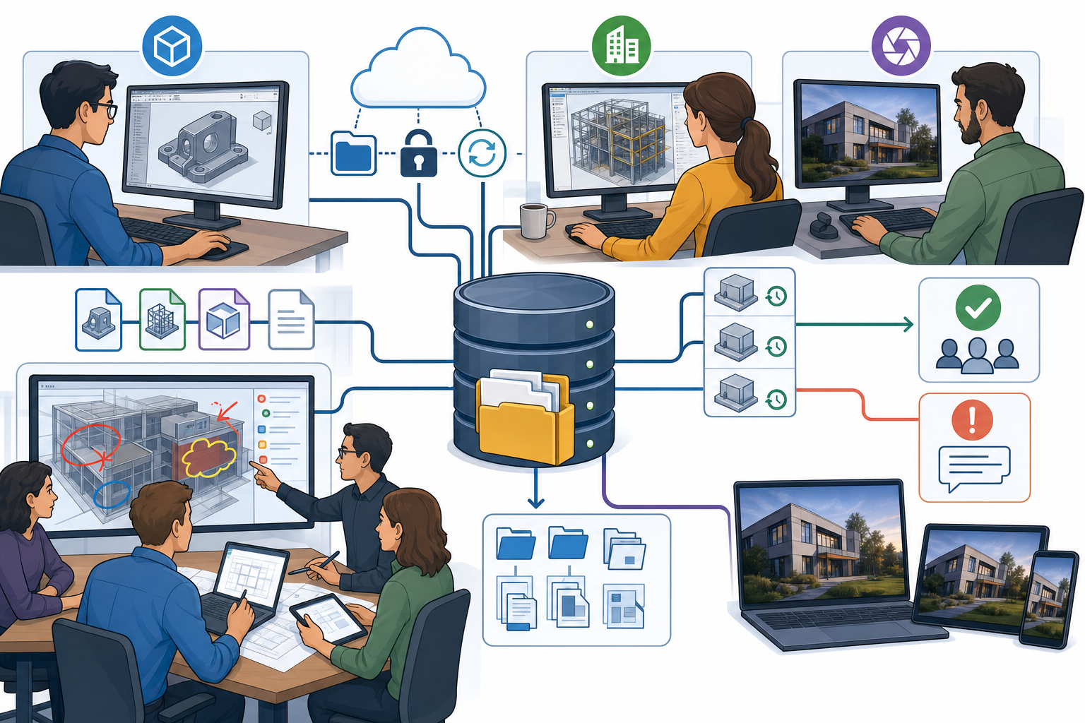 Design Review Data Management in CAD, BIM, and Visualization Workflows
