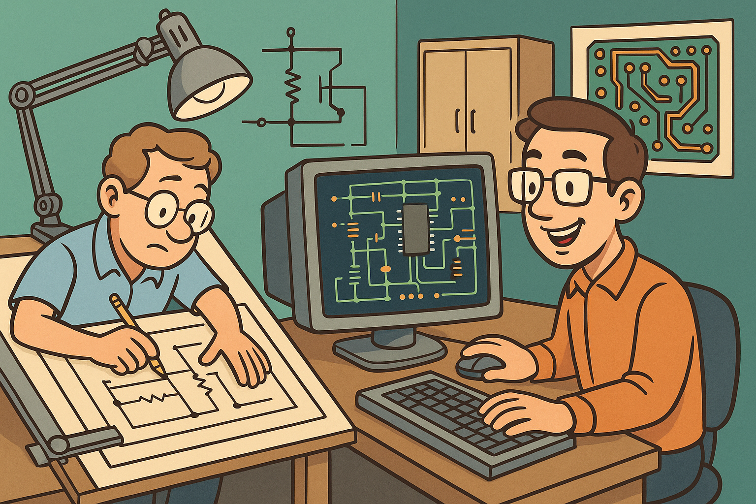 Design Software History: Foundations of Electrical CAD: Transitioning from Manual Drafting to Automated Circuit Design and the Evolution of ECAD Technologies