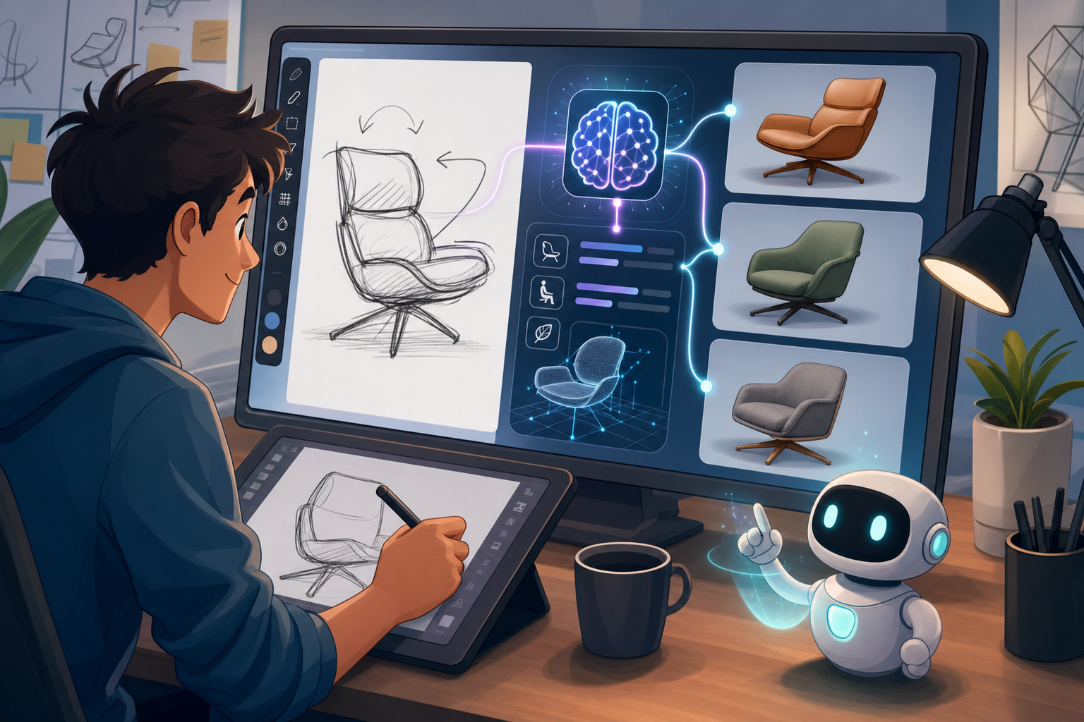 AI-Assisted Sketching for Intent-Aware Design Software