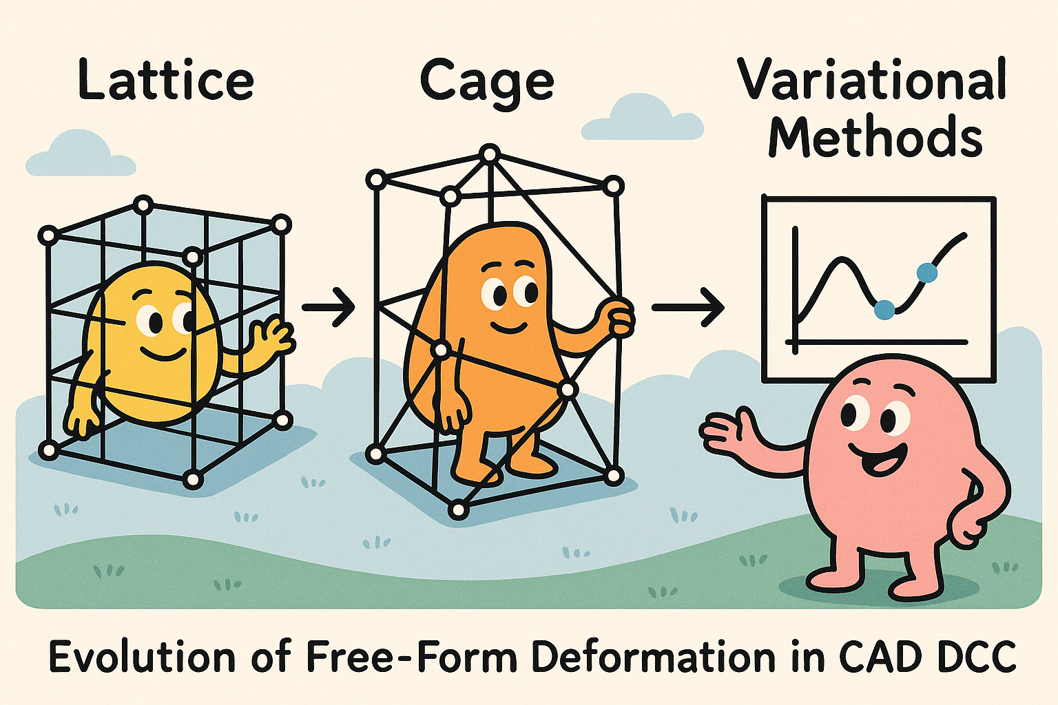 Design Software History: Lattices, Cages, and Variational Methods: Evolution of Free‑Form Deformation in CAD and DCC