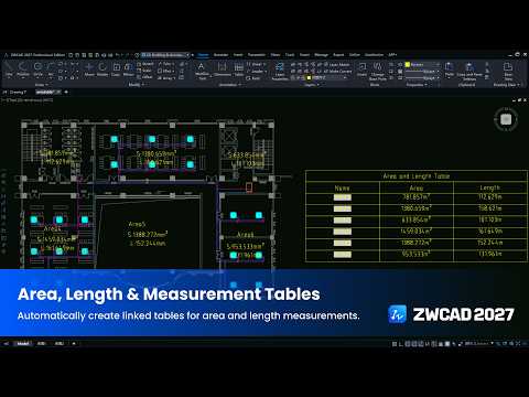 ZWCAD 2027 Simplify Workflow with Smart Automation: Measurement Table
