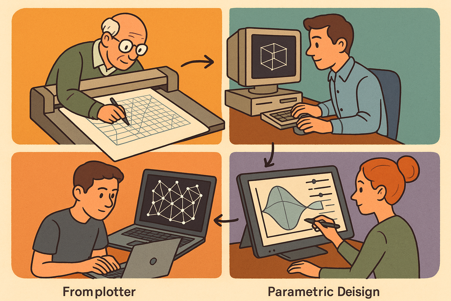 Design Software History: From Plotters to Procedural Intent: A Technical History of Generative and Parametric Design Software