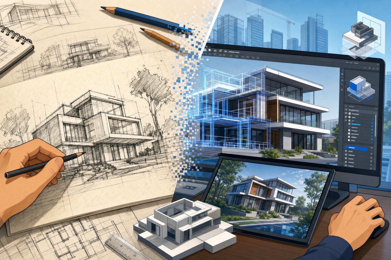 Design Software History: From Hand-Drawn Perspectives to BIM-Driven Architectural Visualization