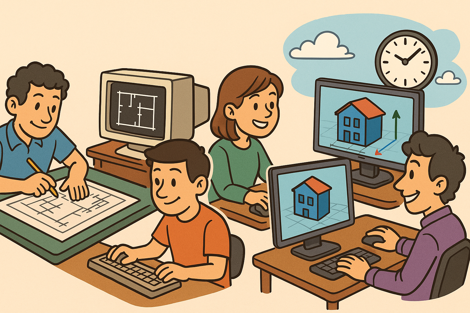 Design Software History: Evolution of CAD: From Manual Drafting to Time-Integrated 4D Modeling and Its Impact on Design Processes Across Industries