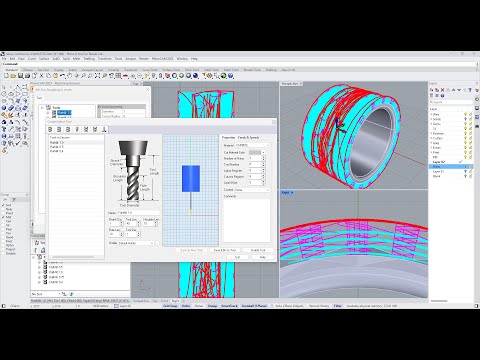 RhinoCAM Continuous 4 Axis Supported Cutting Tools