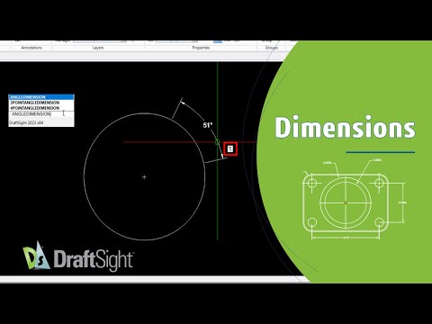 Create Angular Dimension for a Circle With Dimension Text Override Using Command Window