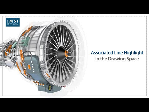 What's New in TurboCAD® 2024 - Drafting Palette - Associated Line Highlight in the Drawing Space