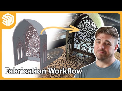 Modeling a CATHEDRAL window & laser cutting it LIVE