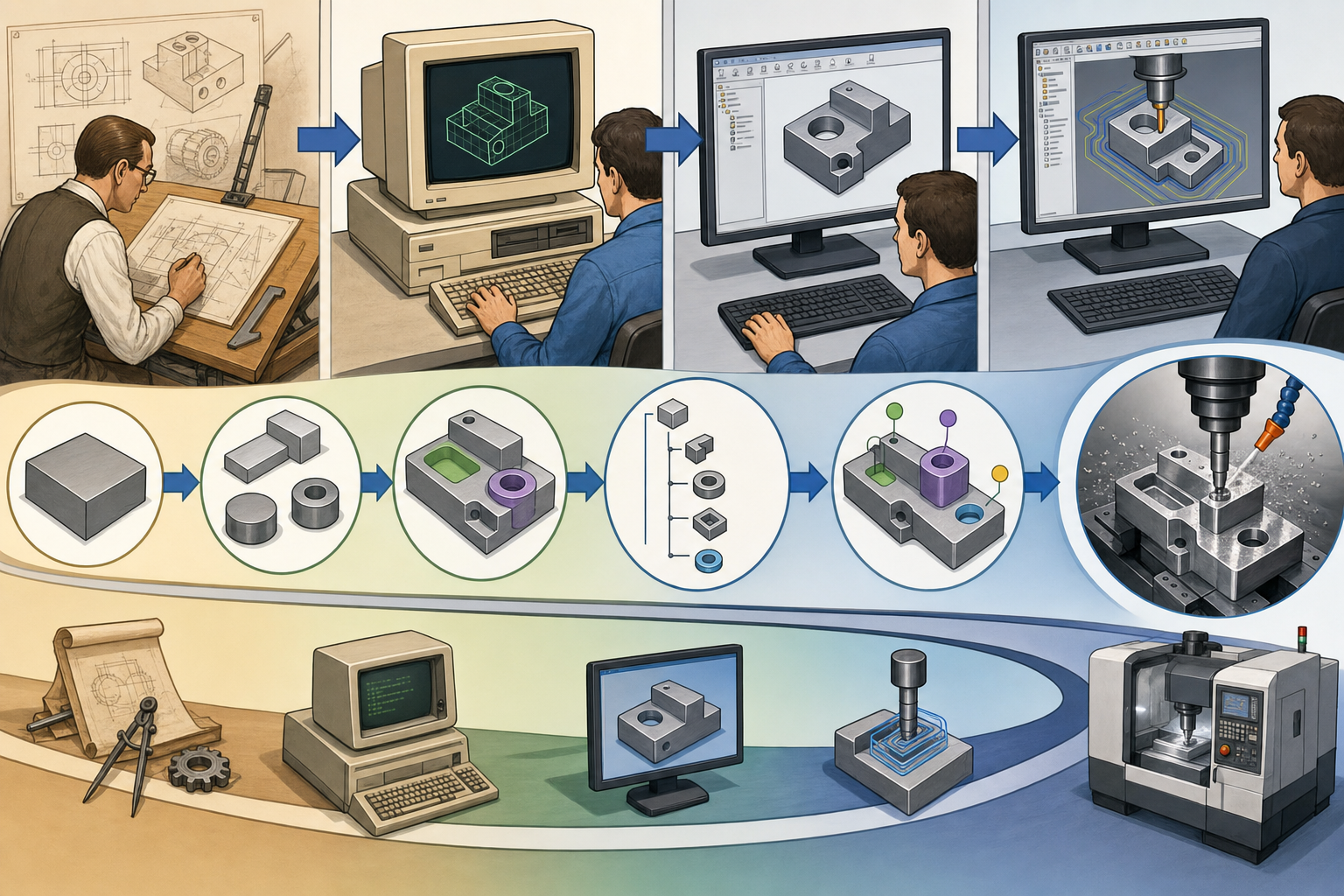 Design Software History: Feature-Based Machining in CAD/CAM History