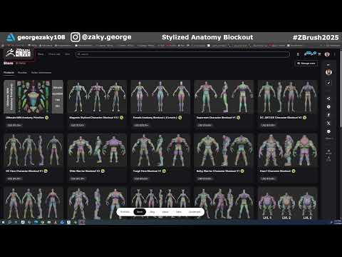 Stylized Anatomy Blockouts with George Zaky - Zbrush 2025: Day 20