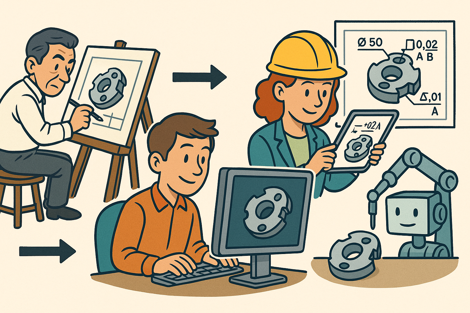 Design Software History: From Repeatable Drawings to Executable Specifications: A History of CAD, MBD, and PMI