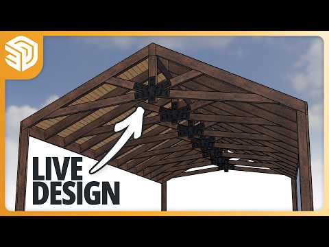 3D Modeling a Vaulted Timber Framed Ceiling in SketchUp LIVE 🔴