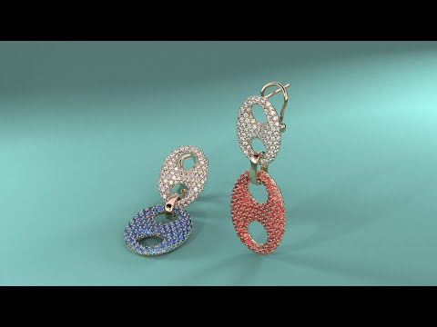Full Pavé Anchor Chain Links | 3D Jewelry Modeling