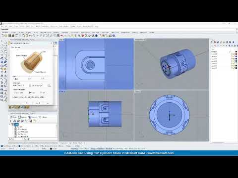 CAMJam #364: Using Part Cylinder Stock in MecSoft CAM