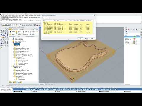 CAMJam #410: Guitar Body Estimated Machining Time