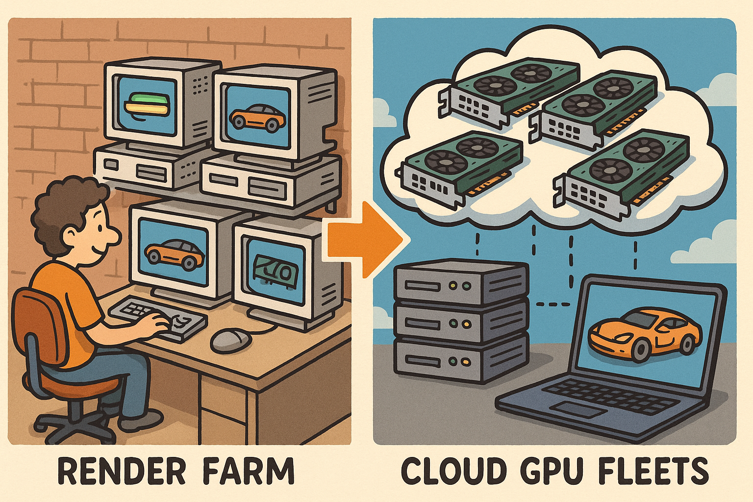 Design Software History: Render Farms to Cloud GPU Fleets: History and