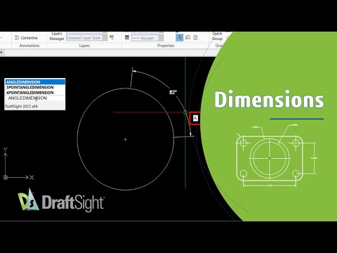 Create Angular Dimension for a Circle at Angle Using Command Window