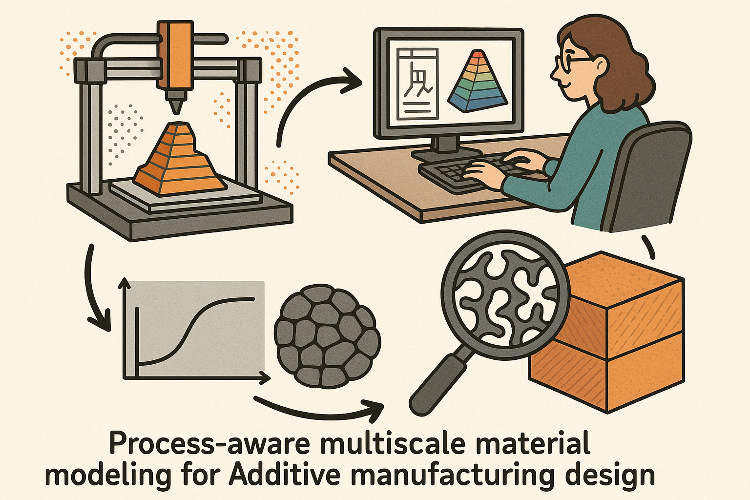 Process-Aware Multiscale Material Modeling for Additive Manufacturing Design Software