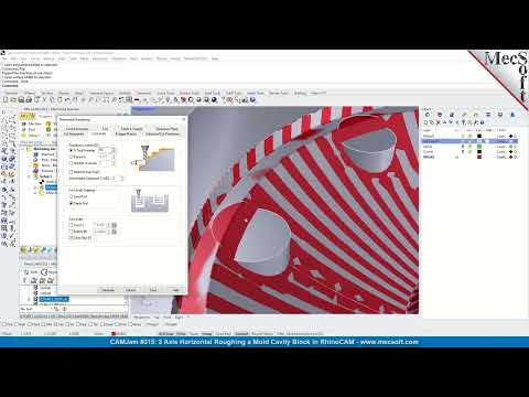 CAMJam #315: 3-Axis Horizontal Roughing a Mold Cavity Block in RhinoCAM & VisualCAD/CAM