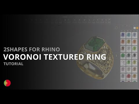 2Shapes for Rhino Tutorial - 011 Anel com Textura Voronoi - Português