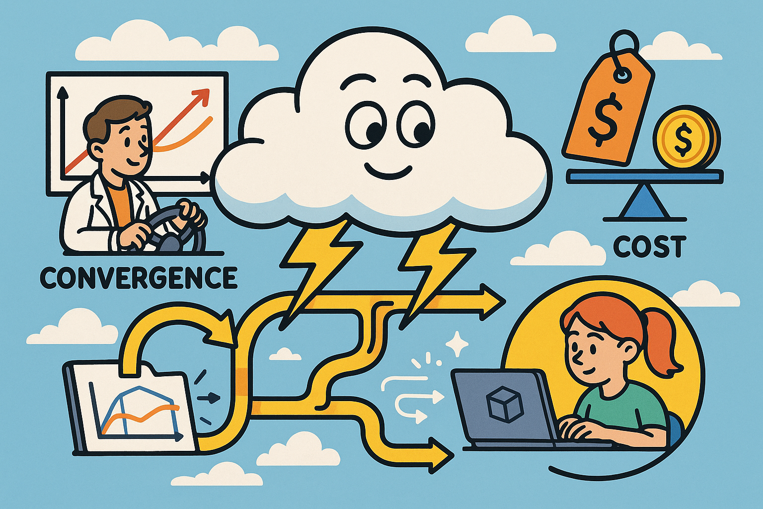 Cloud-Native Multiphysics: Convergence, Cost, and Data-Flow Best Practices