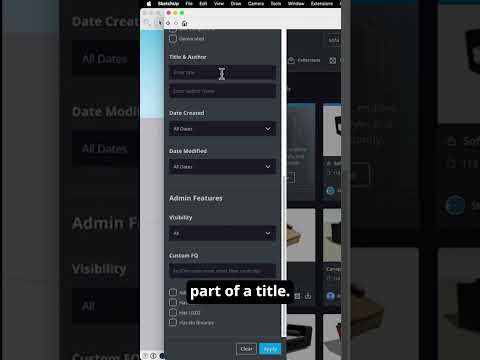 Utilizing Filters in Warehouse #sketchup