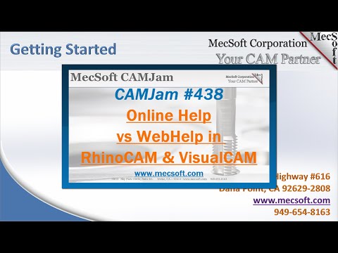 CAMJam #438: Online Help Vs WebHelp in RhinoCAM and VisualCADCAM