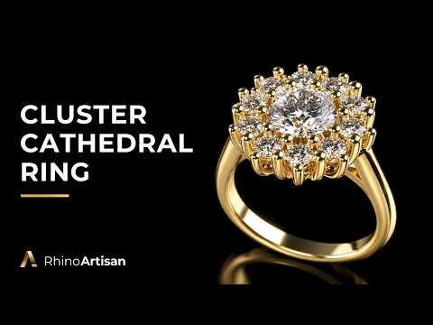 How to Design a Cluster Cathedral Ring in Rhino | RhinoArtisan