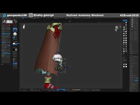 Stylized Anatomy Blockouts with George Zaky - Zbrush 2025: Day 27