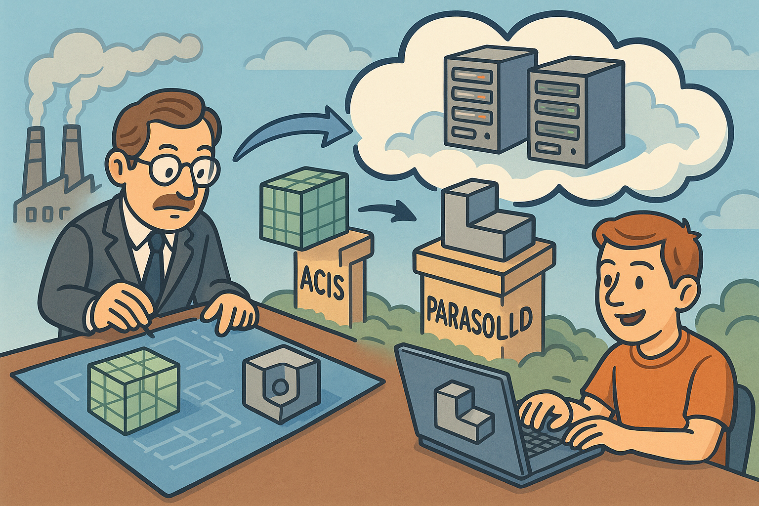 Design Software History: From B-Rep Foundations to Cloud Kernels: Technical History of Parasolid, ACIS and Industrial Solid Modeling